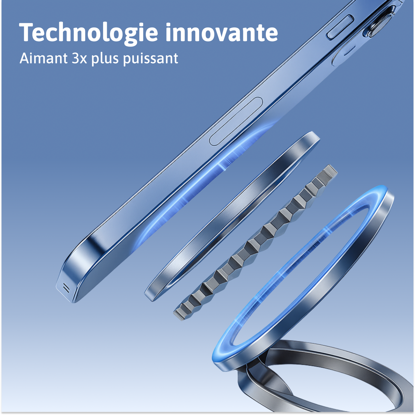 Support téléphone magnétique 360°